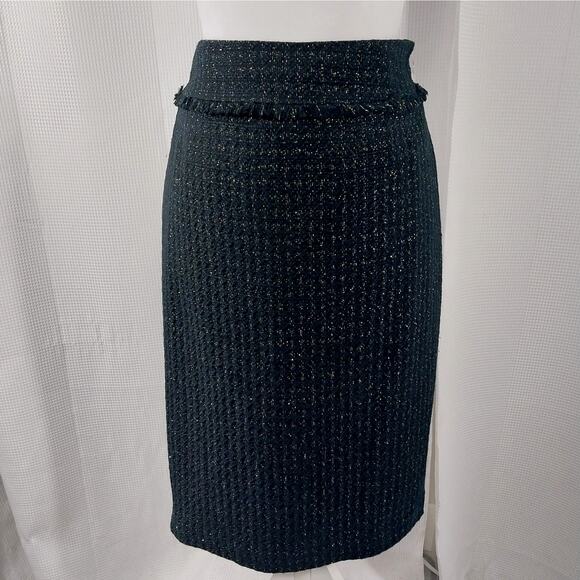 NWOT! KASPER! BLACK & SILVER METALLIC PLAID NUBBY FINISH SKIRT SUIT SET! SZ 14 - Picture 5 of 13